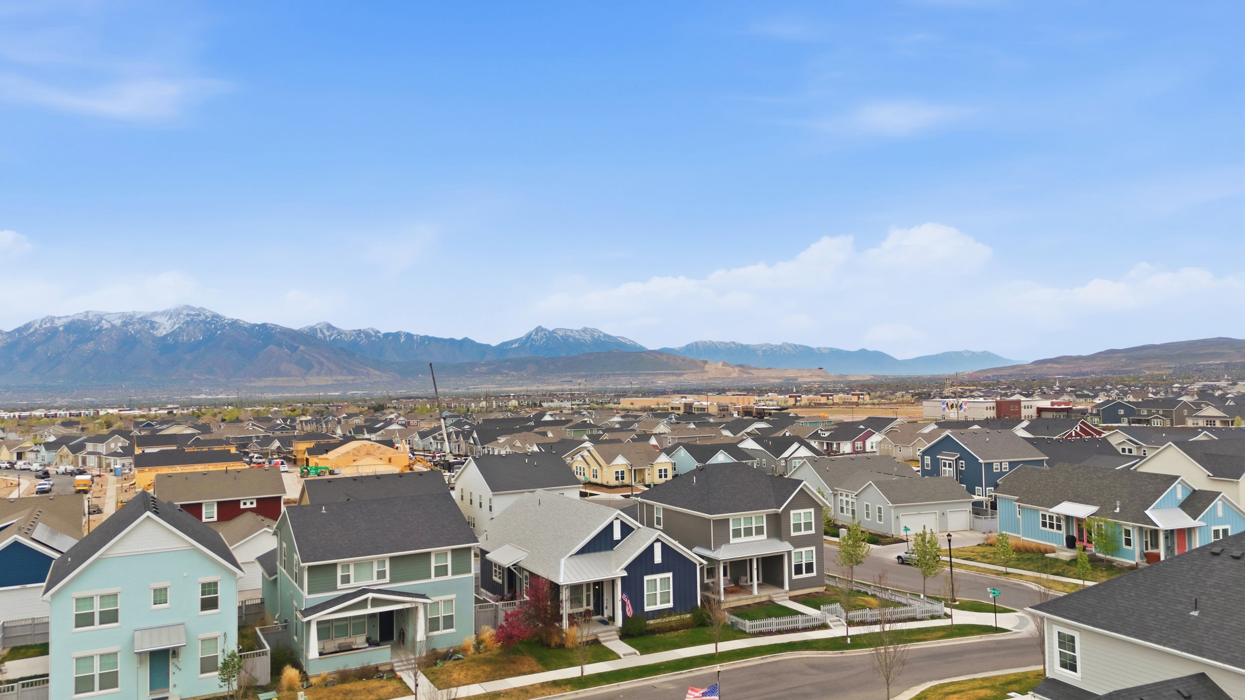 Mountain view featuring nearby suburban area