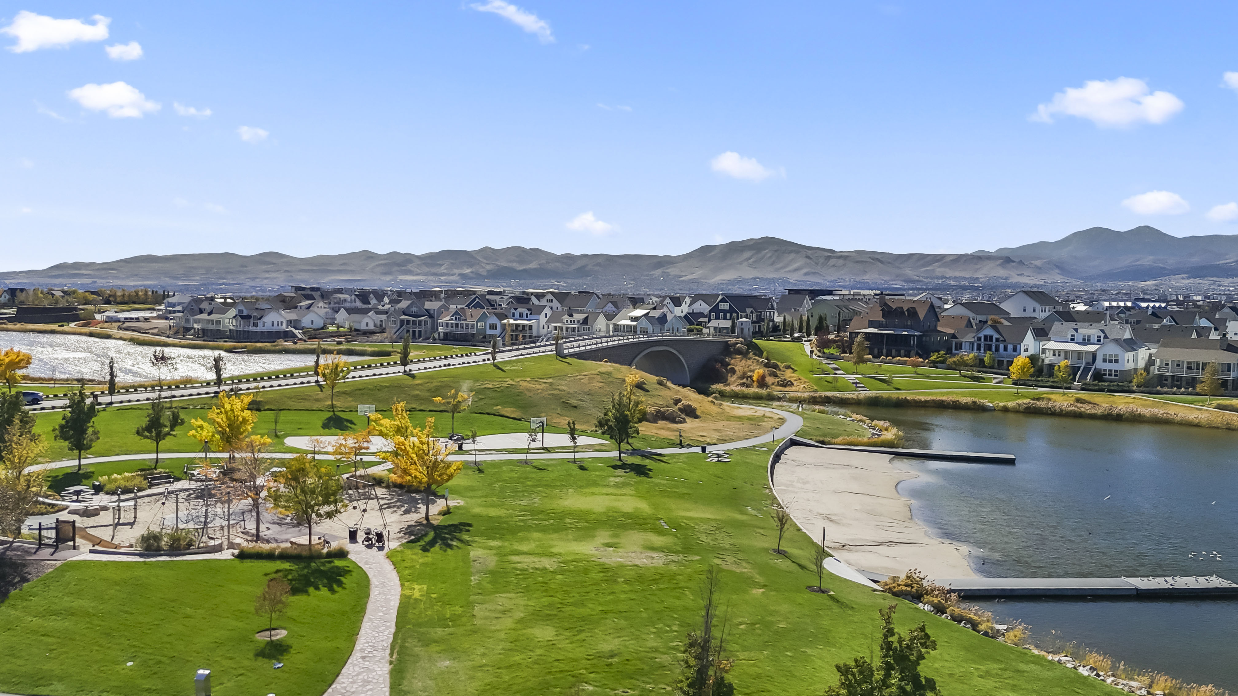 View of community featuring a water and mountain view and a residential view