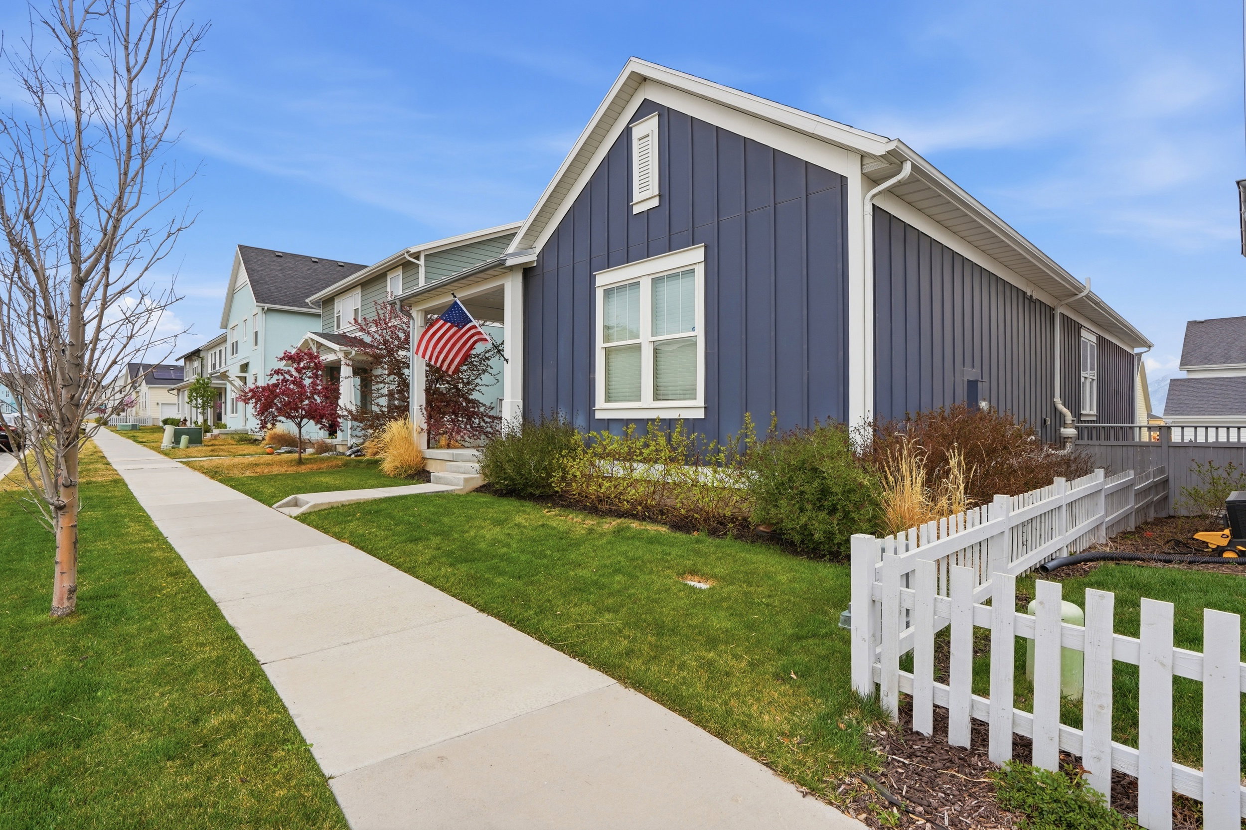 View of front facade featuring board and batten siding