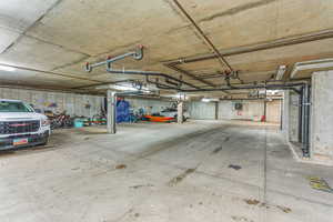 Garage featuring a parking deck