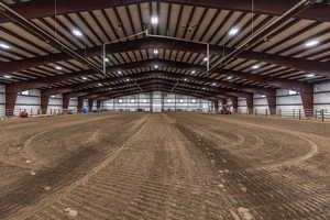 View of indoor horse riding arena