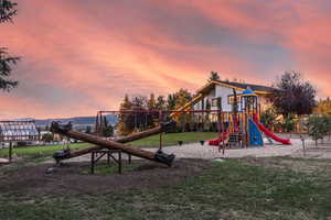 Communal playground with a yard