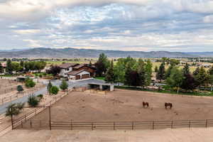 Mountain view with rural landscape