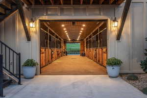 View of horse barn