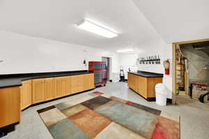 Reception with a textured ceiling and heating unit