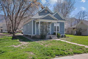 View of front of home with a front yard