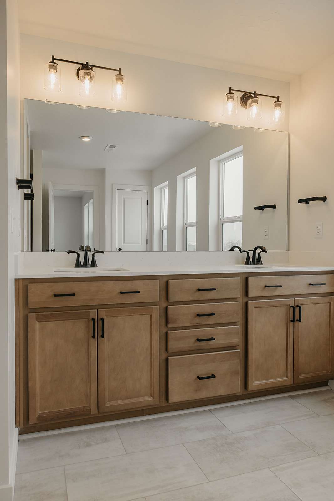 Full bathroom with double vanity