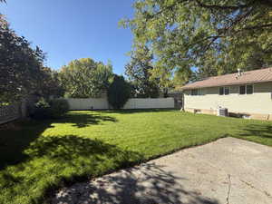 View of fenced backyard