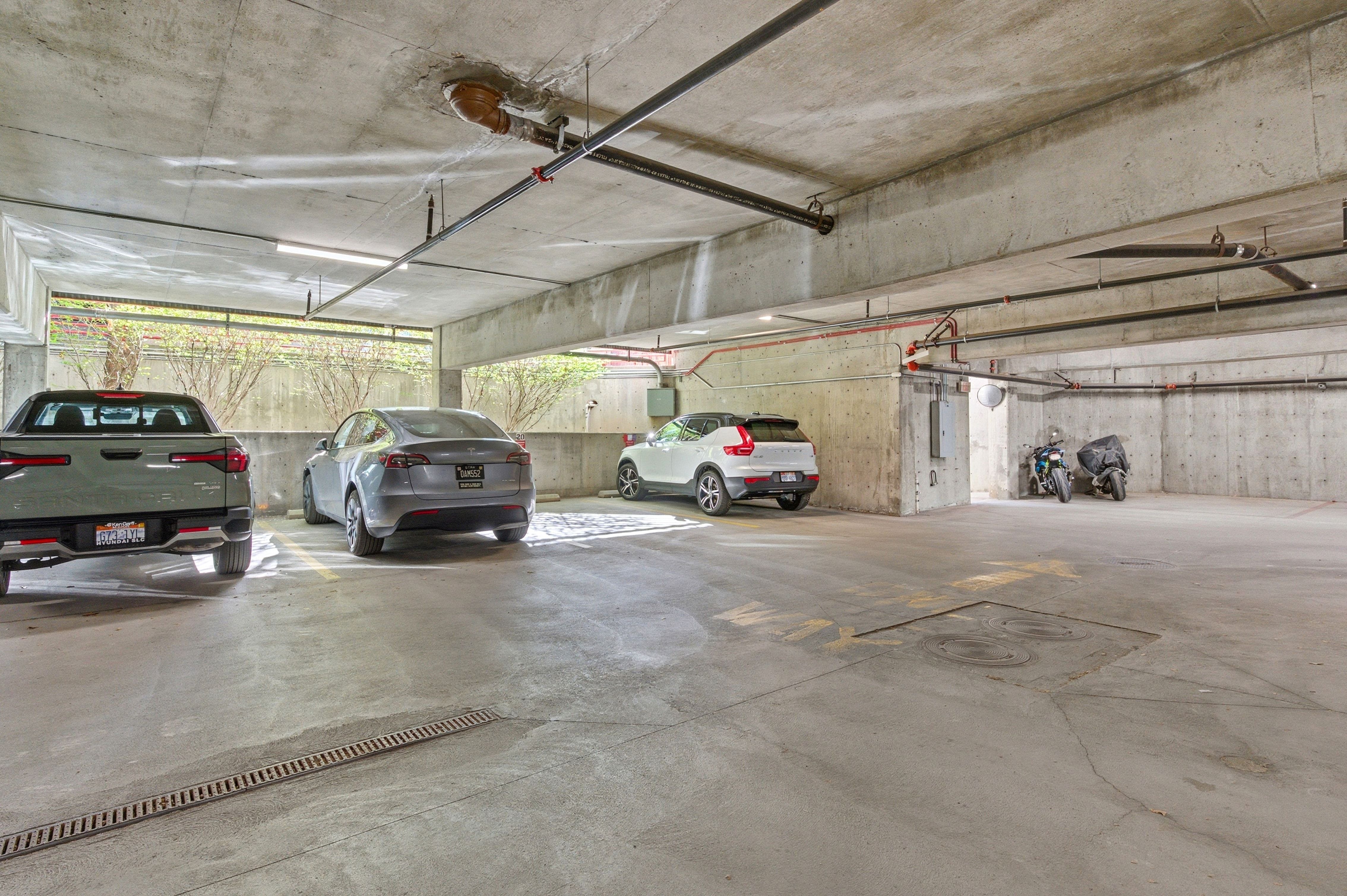 Garage with a parking deck