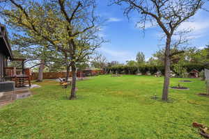 View of fenced backyard