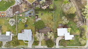 Aerial perspective of suburban area