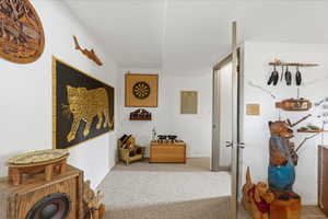 Hall featuring carpet floors