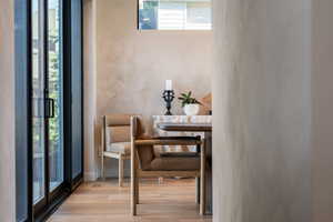 Dining room with light wood finished floors