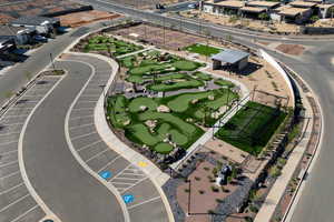 Aerial perspective of suburban area