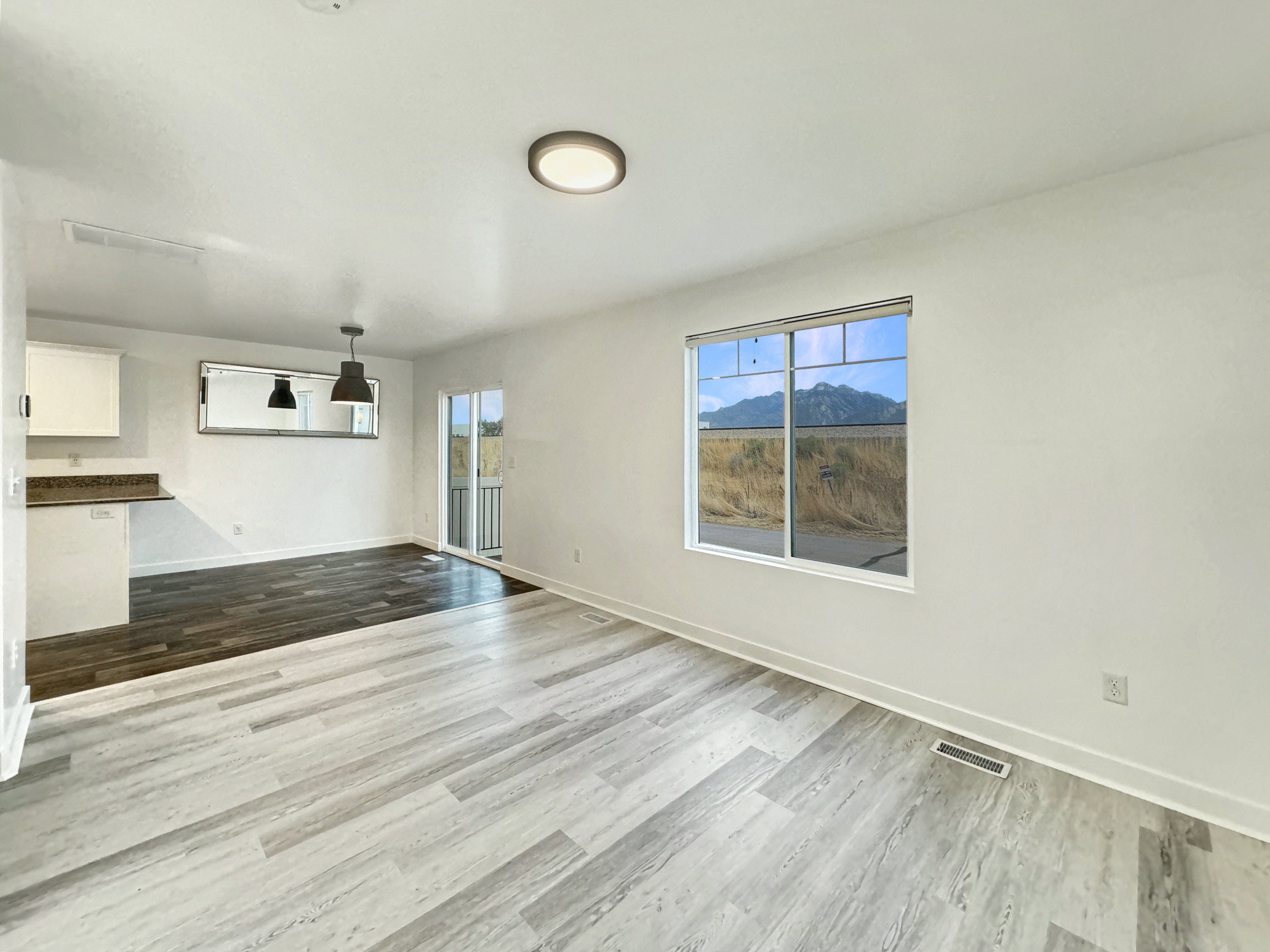 Living room with views of Wasatch Mountain