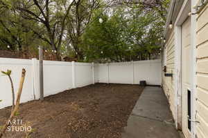 View of fenced yard