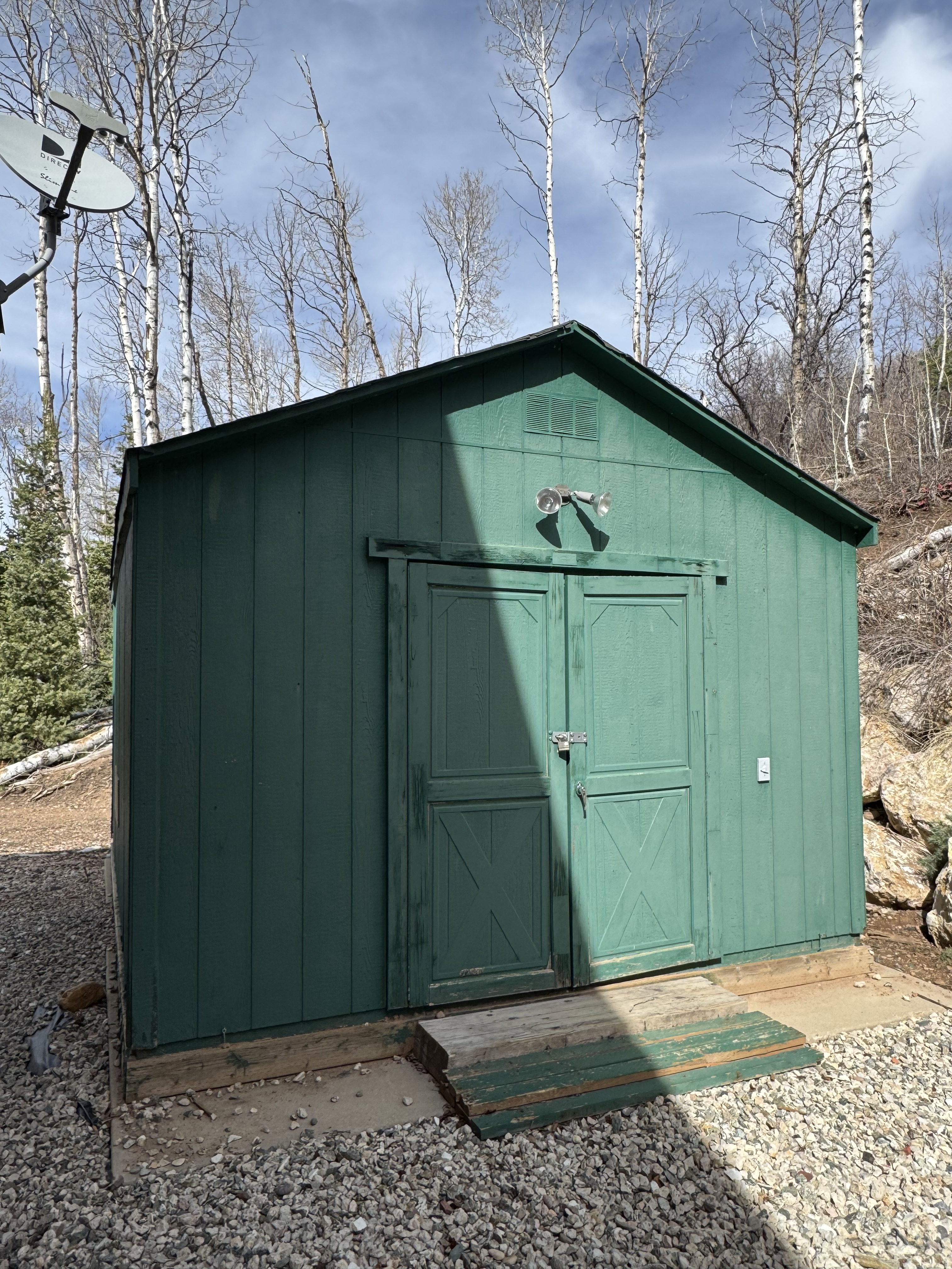 Front of shed