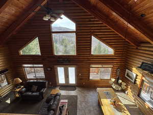 Looking down from loft