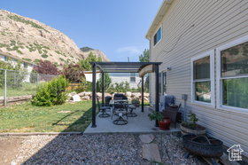 View of patio / terrace featuring a pergola