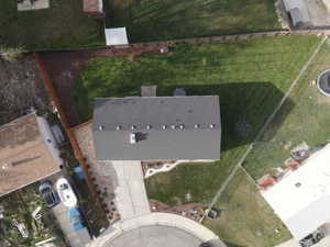 Drone / aerial view with Ai grass