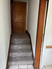 Stairway with baseboards