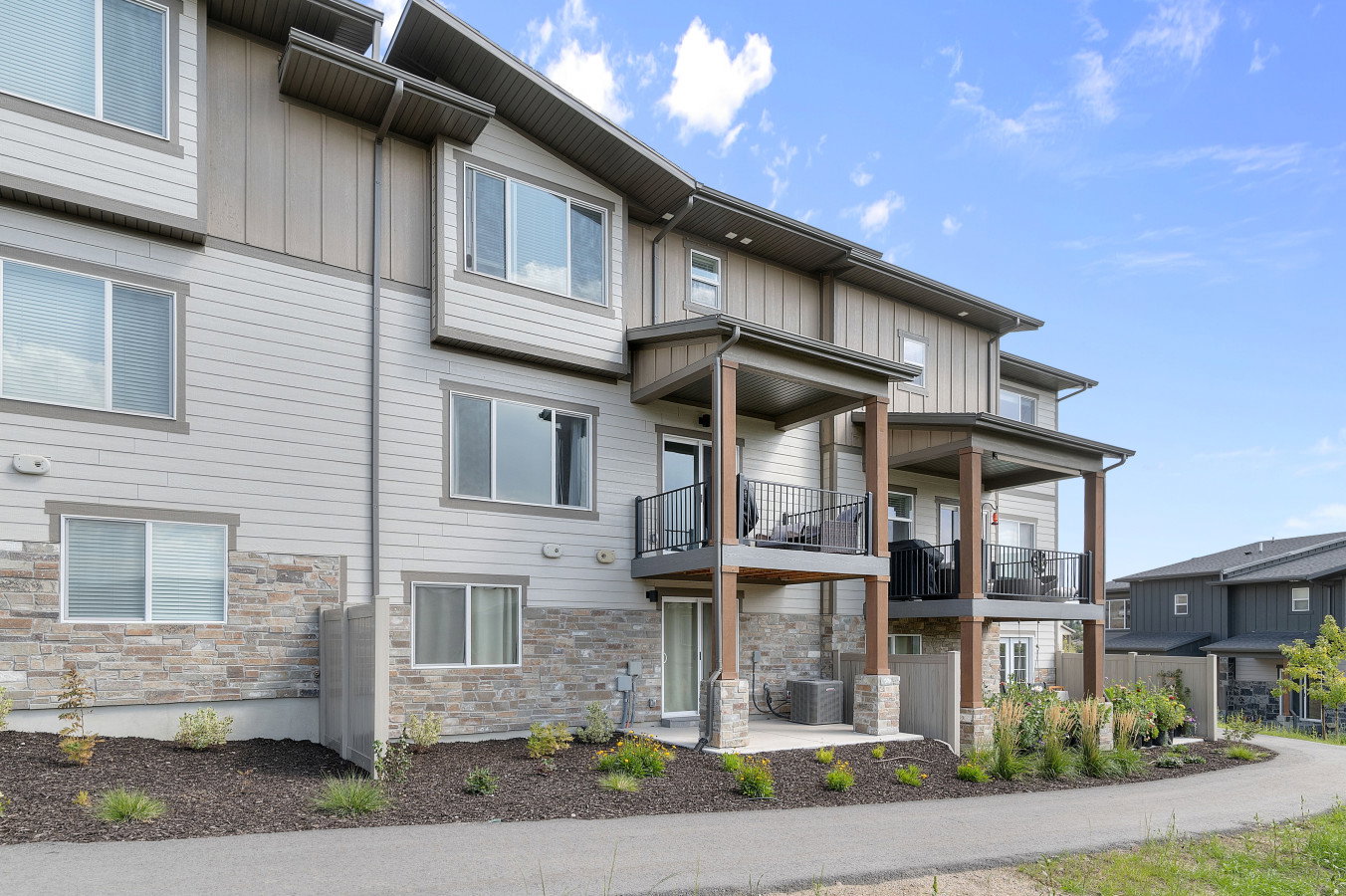 Covered deck and patio.