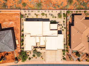 View of subject property featuring a desert landscape