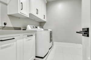 Spacious upper-level laundry room designed for convenience, ideally located near the bedrooms and offering ample space for organization and everyday functionality.