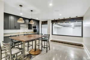 Custom kitchenette and bar area designed for entertaining