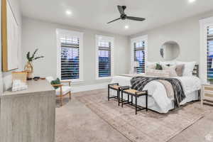 Convenient main-level guest suite offering privacy and comfort, complete with its own full bathroom—ideal for guests or multigenerational living.