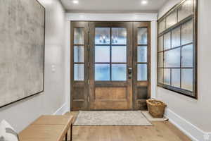 An inviting entry sets the tone with an architectural detail that adds depth, character, and a one-of-a-kind design element.