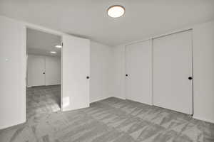 Below grade area with light carpet