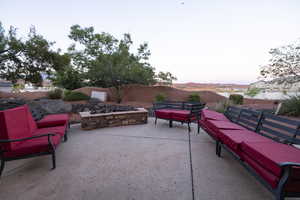 View of patio with an outdoor living space
