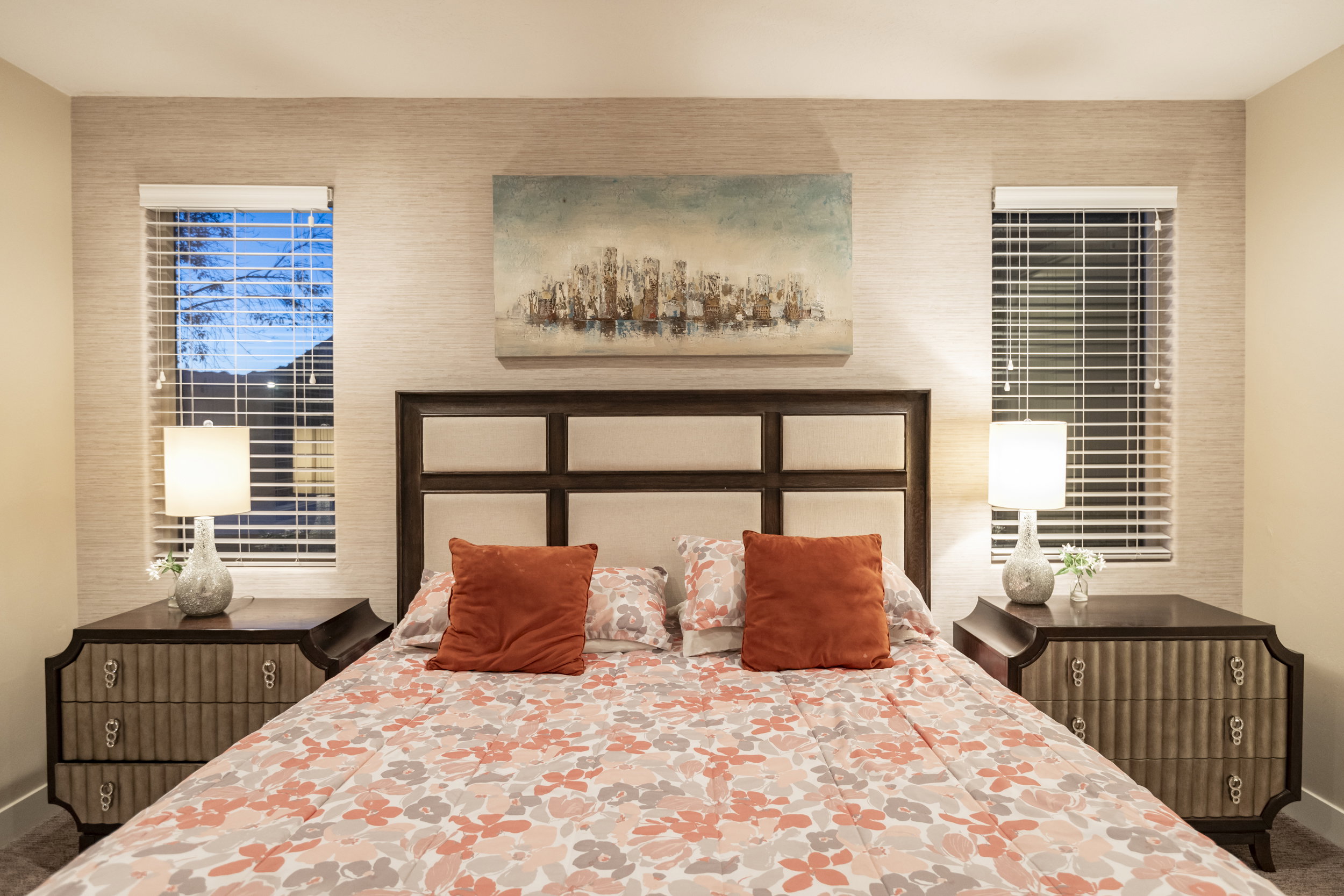 Bedroom featuring an accent wall