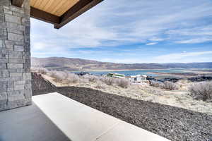 Mountain view with a large body of water
