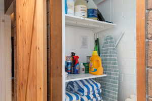 Detailed view of concrete block wall