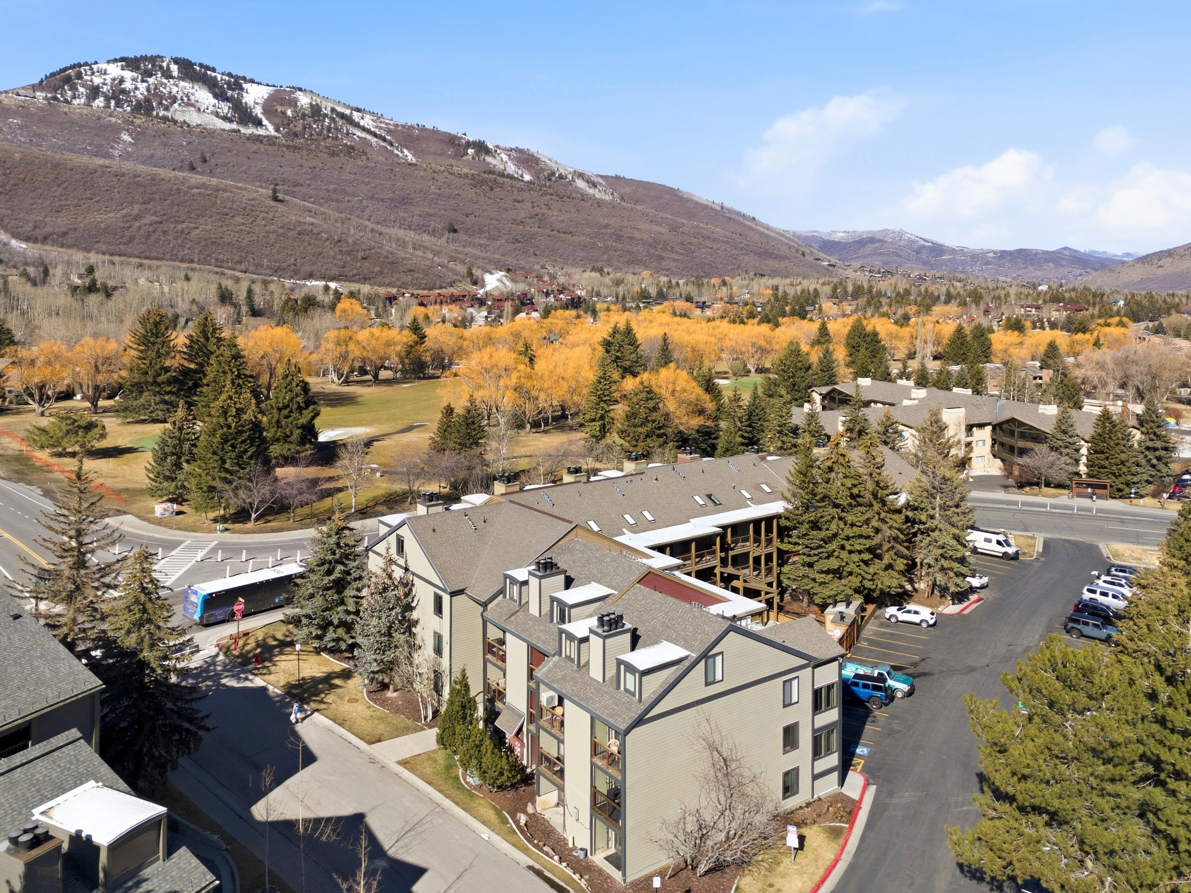 Bird's eye view of a mountain backdrop