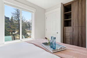 Bedroom featuring a mountain view