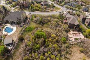 Aerial perspective of suburban area