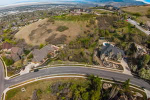 Aerial perspective of suburban area