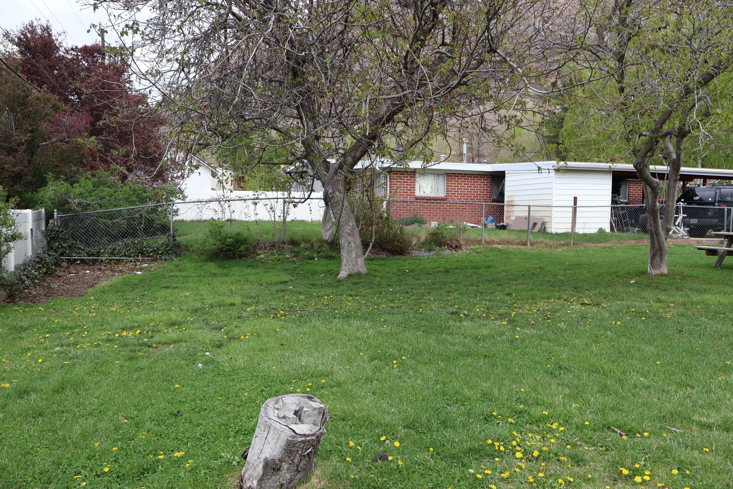 View of fenced yard