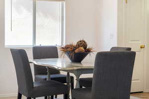 Dining space with baseboards