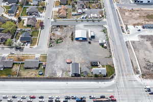 Aerial perspective of suburban area