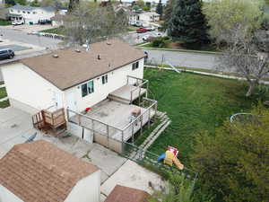 Aerial perspective of suburban area