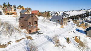 Aerial perspective of suburban area
