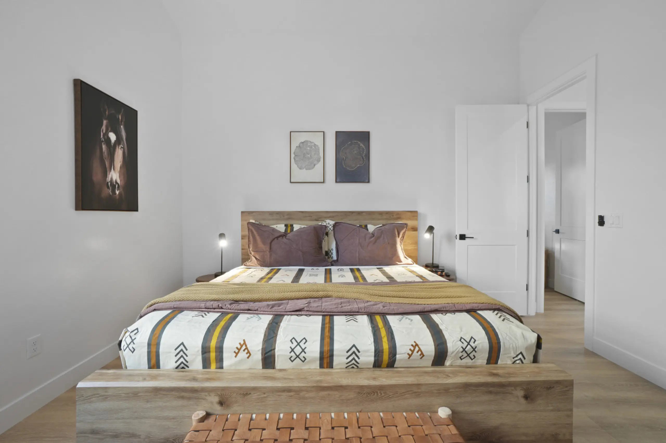 Bedroom with wood finished floors