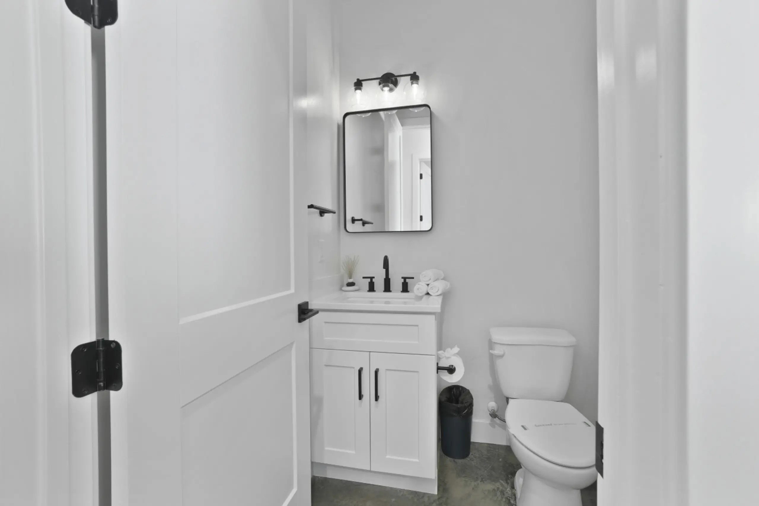 Bathroom with vanity and toilet
