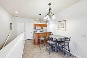Dining space open to kitchen.