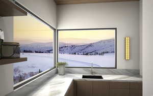 Water view featuring mountains