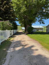driveway to west end of property